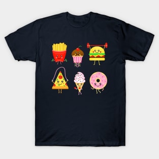 Fit Fast Food on Navy T-Shirt